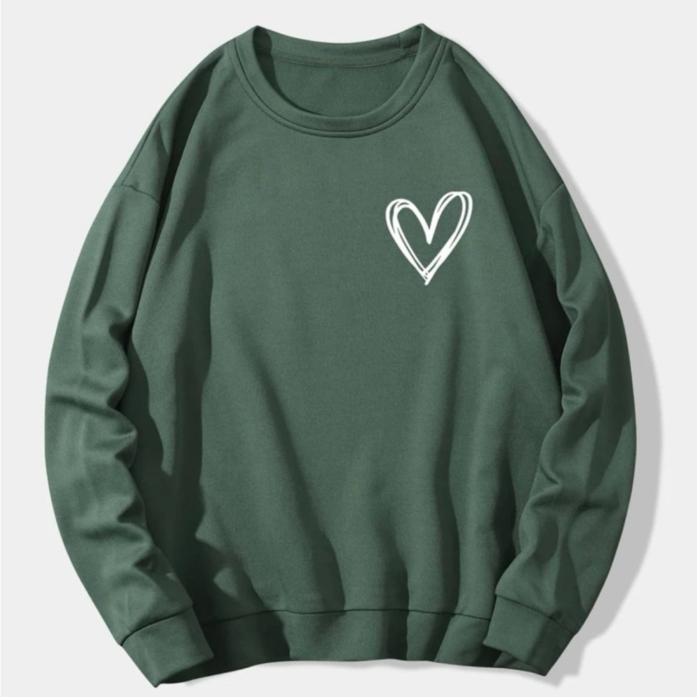 Heart Print Sweatshirt